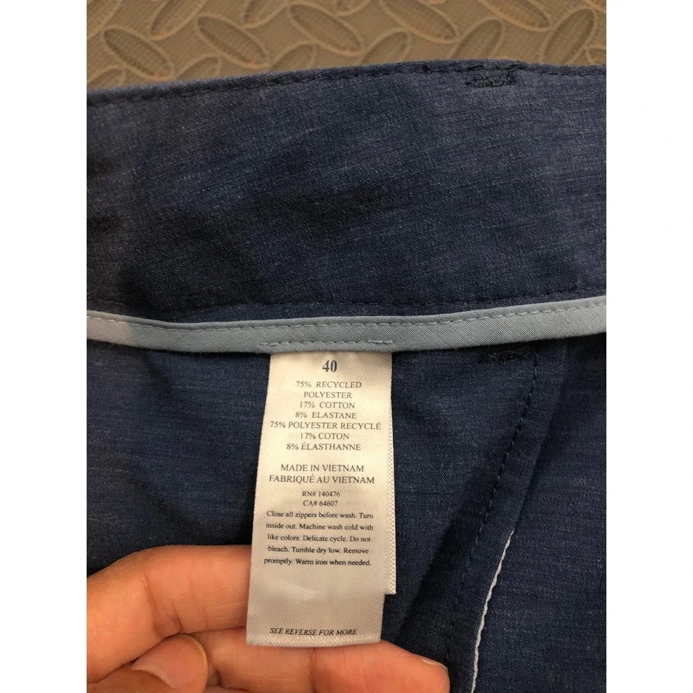 Faherty All Day Shorts Mens 40 Blue Hybrid Stretch Performance MSC0013